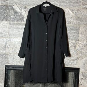 J.Jill “Wearever Collection” Button-Down Shirt Dress – Medium – Black